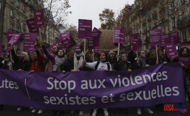 Marchers across France decry violence against women