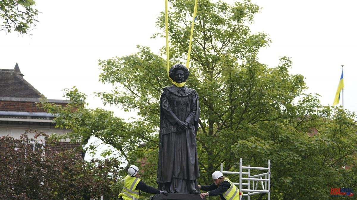 The enemies of 'the Iron Lady' vandalize a statue in her hometown