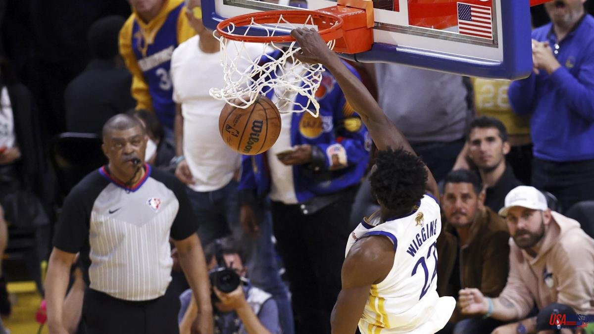 Wiggins lifts the Warriors on the night that Curry was missing and did not make a triple
