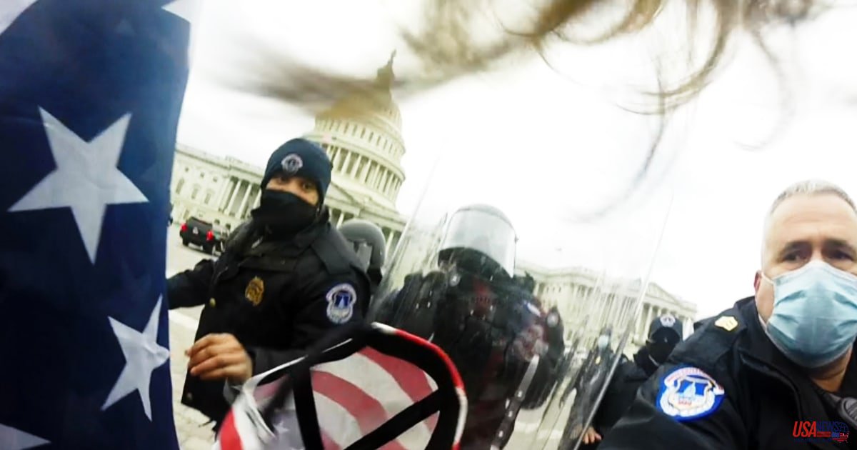 Jan. 6: A GoPro video of him on the front line of rushing police officers led to his conviction