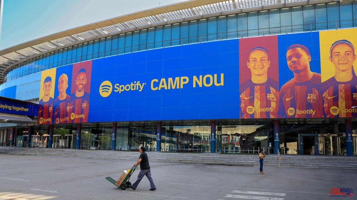 Spotify already shines on the Camp Nou façade
