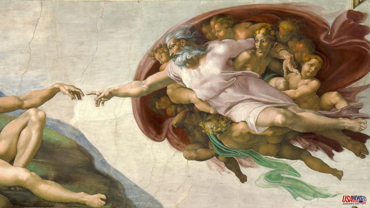 The image that hides the mantle of God in the Sistine Chapel