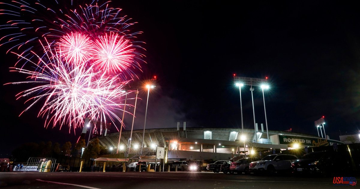 Team says 3 people were injured at Oakland A's match by 'celebratory fire' on Fourth July.