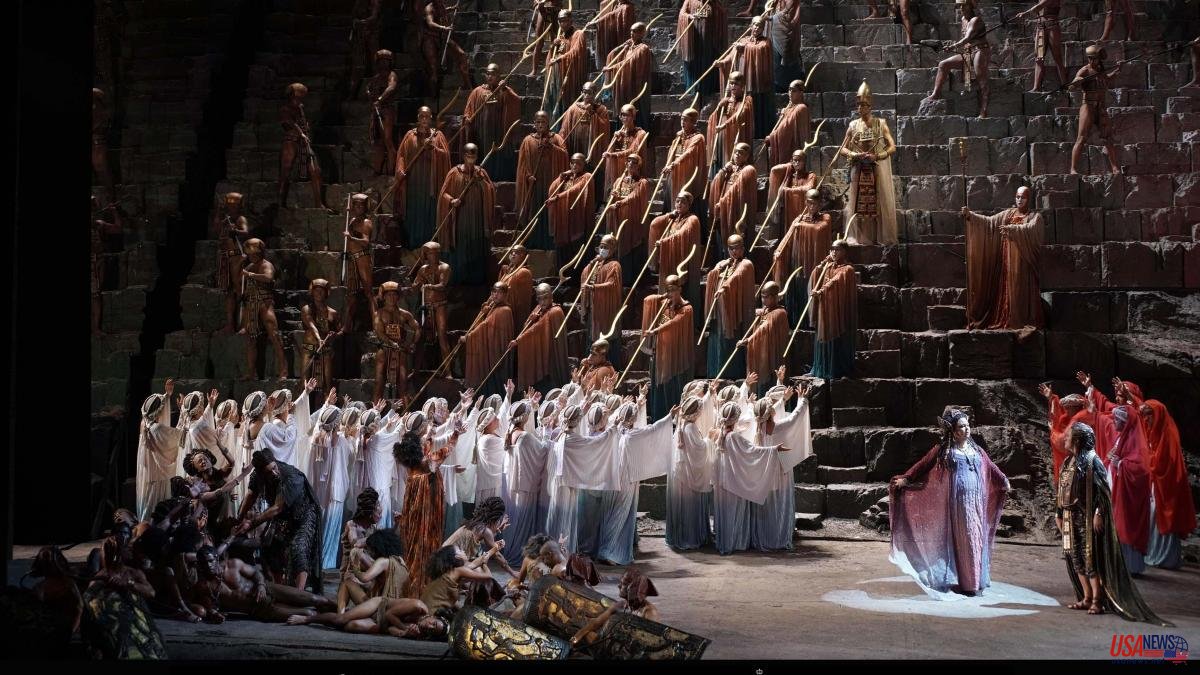 Vocal triumph in the Aida a la peplum at the Teatro Real