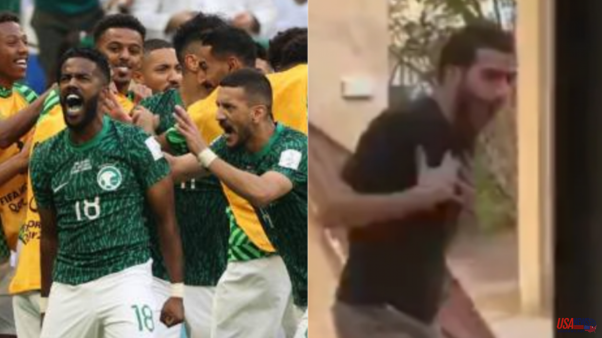 Flying kicks and a ripped off gate: Saudi Arabian fans' crazy viral celebration