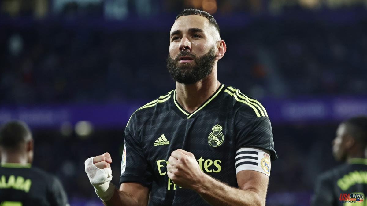 Benzema resurfaces with a brace