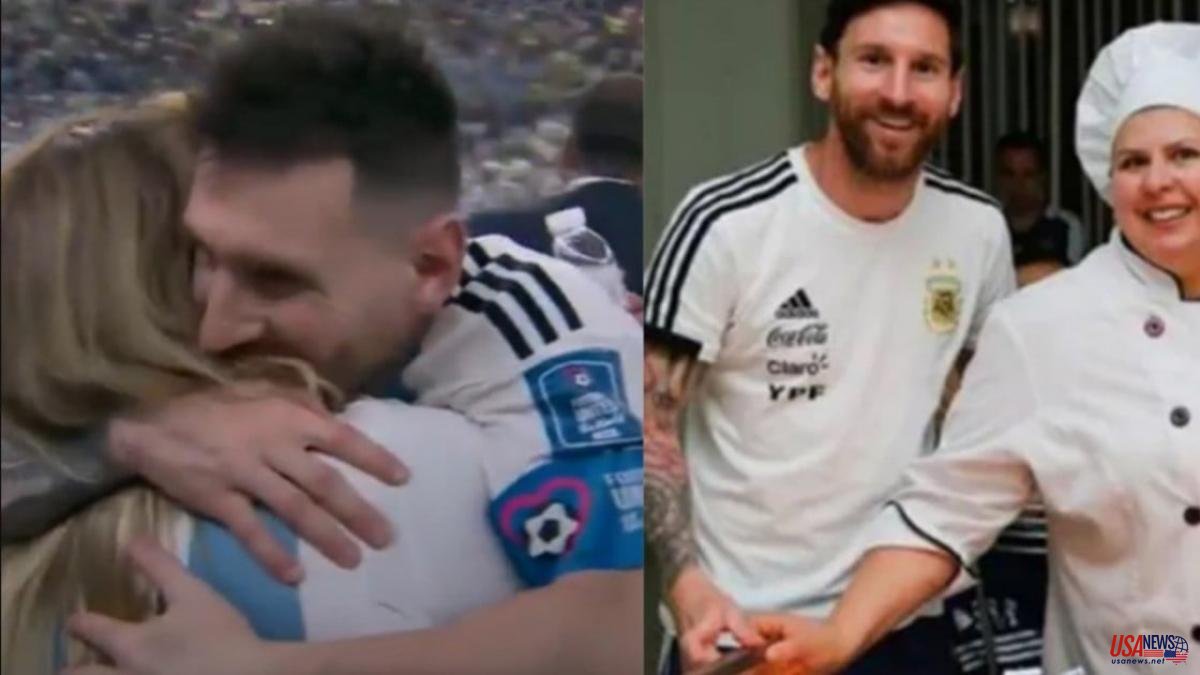 Who is the woman who hugged Lionel Messi and starred in one of the most emotional moments of the World Cup?