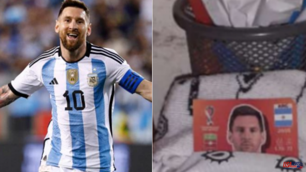 They give him a valued Messi sticker and it goes viral for how he takes care of it before the games