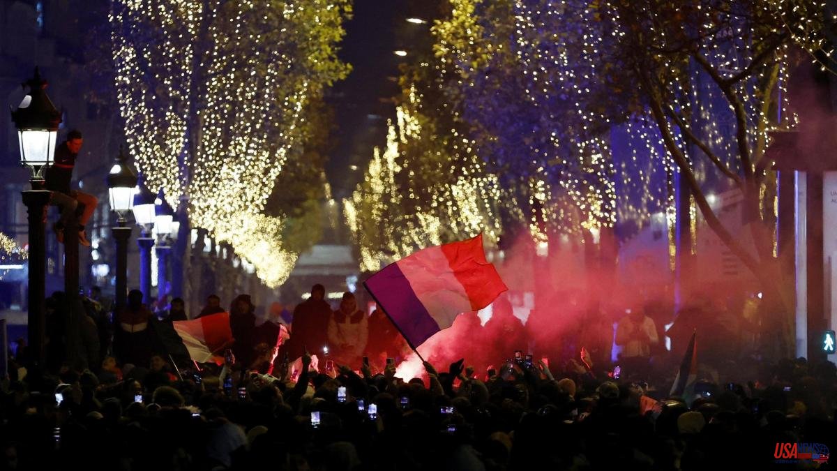 This is how they celebrate in France the pass to the World Cup final in Qatar