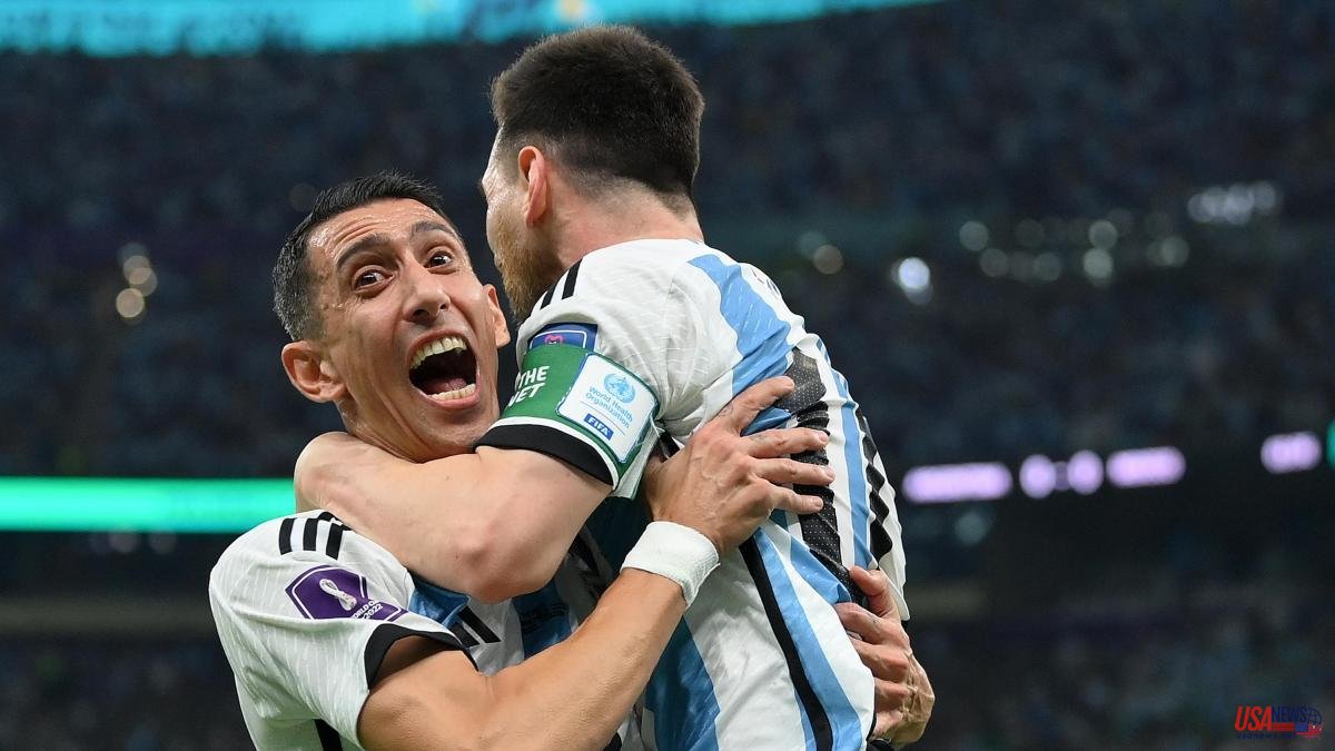 These are the line-ups for Argentina and France for the World Cup grand final
