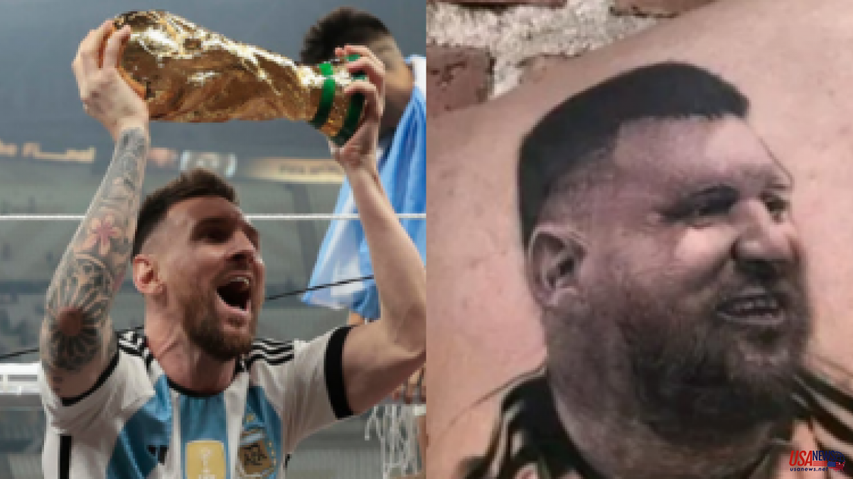 The worst tattoo of the World Cup? The image of a deformed Messi provokes laughter from the networks