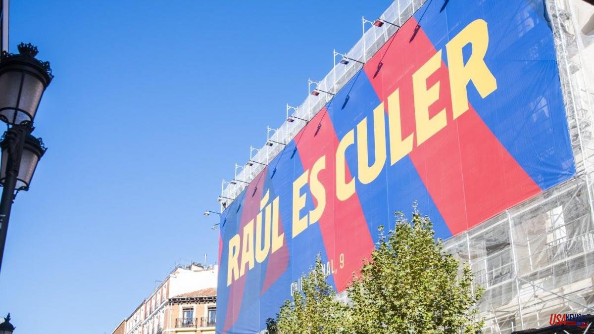 The provocative Barça poster announcing the opening of a store in Madrid: "Raúl es culer"