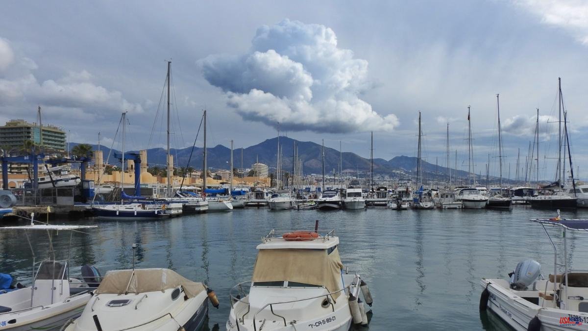 Storm clouds over the Andalusian coast