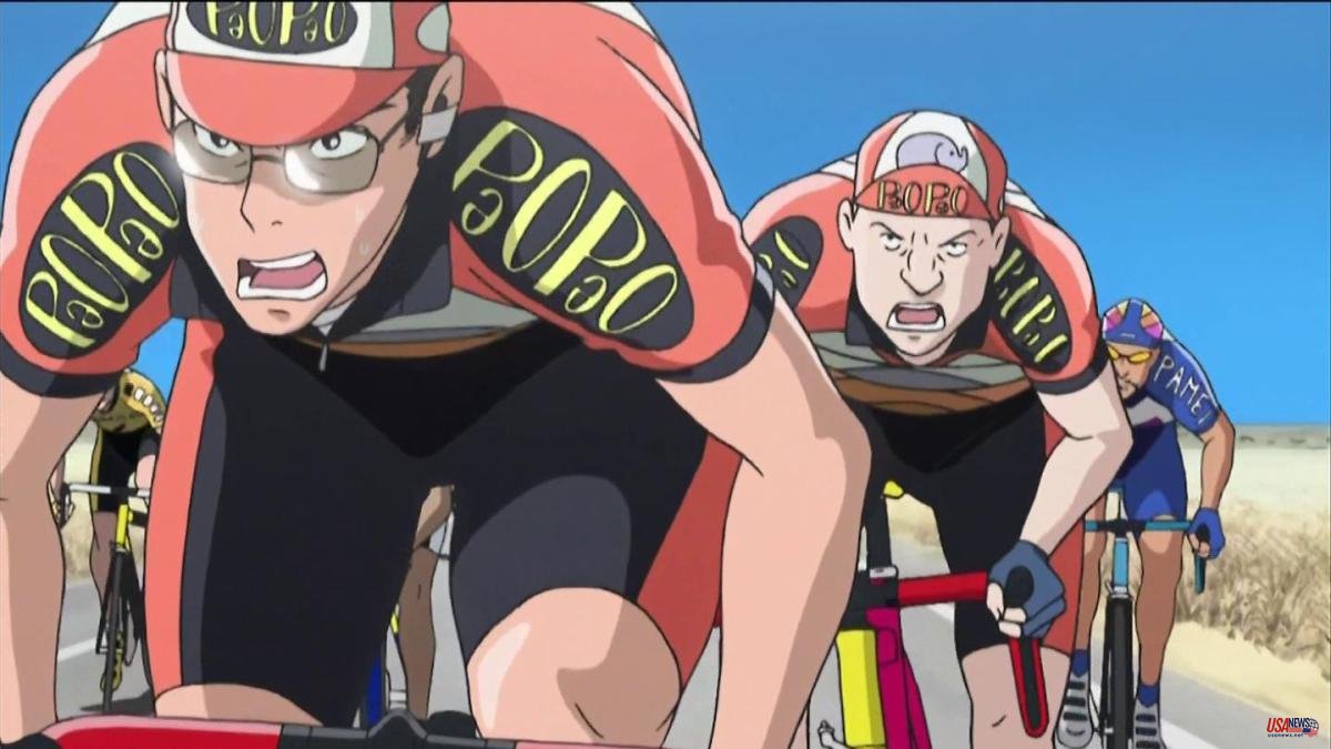 This is what a cycling sprint looks like in anime format