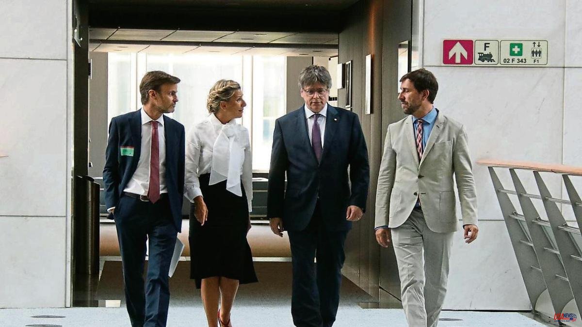 Díaz seeks the support of Junts in a meeting with Puigdemont in Brussels