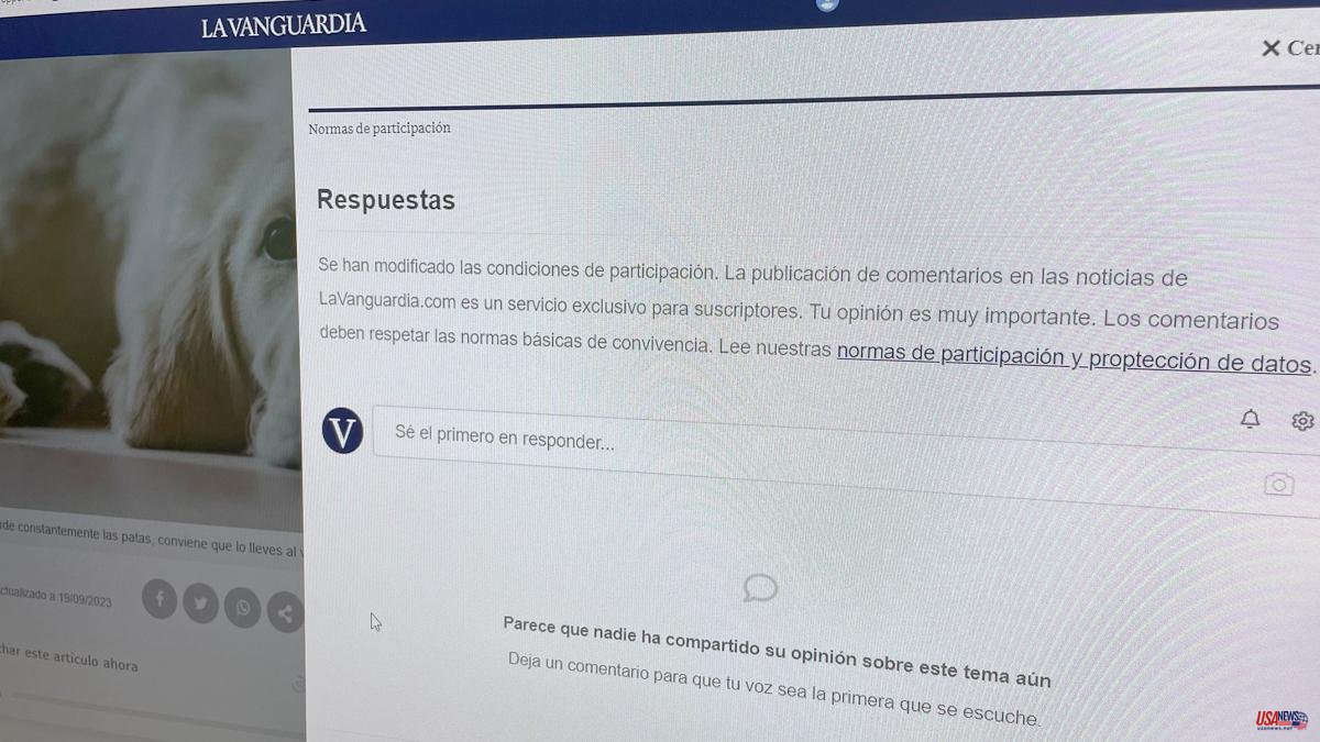 Comments on the 'La Vanguardia' website become an exclusive service for subscribers