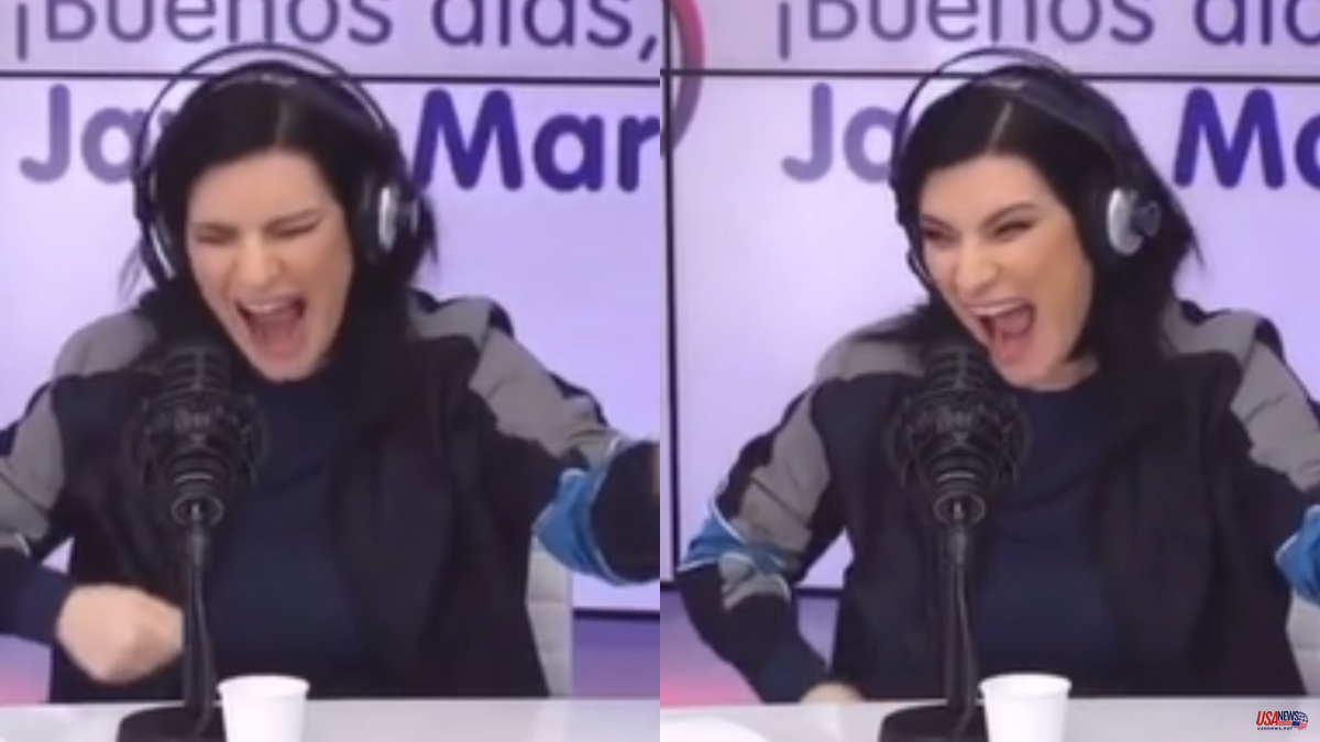 Laura Pausini unleashes herself live and improvises a version of 'Se fue' that scares the presenters: "What a scare"