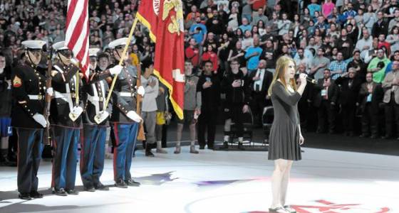 Broomfield teen wows Pepsi Center with national anthem