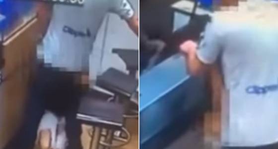 Couple caught on camera having sex while ordering pizza
