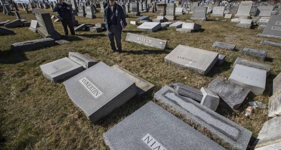 More than 100 headstones vandalized at Jewish cemetery