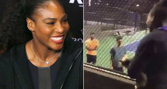 Serena Williams surprises fans with late-night tennis session