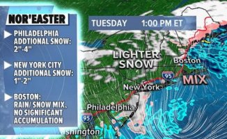 Nor'easter to Burst through Tuesday with snow expected along I-95 corridor