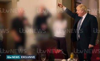 New photos show Boris Johnson toasting at a party during the pandemic