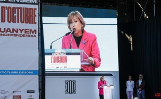 Forcadell, booed during her speech in the unitary act of 1-O in Arc de Triomf