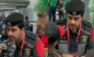 They catch a Mexican fan trying to put alcohol in a stadium inside a pair of binoculars