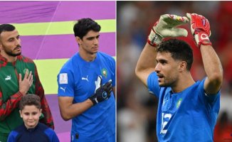 Where is Bono? The Moroccan goalkeeper jumped onto the field to sing the anthem but then did not play