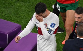 The tears of Cristiano Ronaldo after the elimination of Portugal