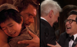 The emotional kiss of Ke Huy Quan to Harrison Ford at the Oscars