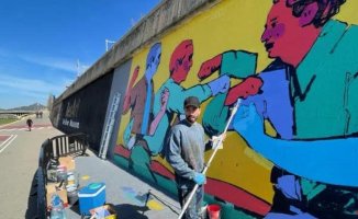 Aryz is the first artist to paint a mural in the BesArt of Santa Coloma de Gramenet