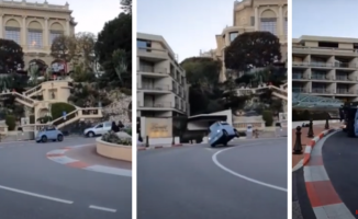 A minor believes he is an F-1 driver and overturns with a microcar in the famous curve of the Monaco circuit