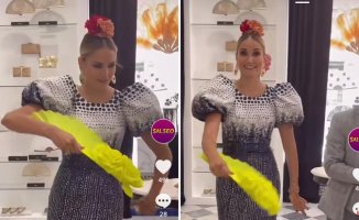Alba Carrillo controls her "wine and leg problem" with a flamenco dress: "I don't know how I'll end the day"