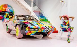 This is the Porche 928 painted by Okuda, the color genius who can't drive