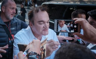 Quentin Tarantino, acclaimed by fans in Barcelona