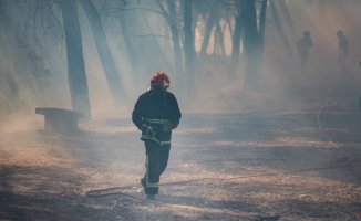 Controlled the agricultural fire in Motril, which leaves two injured and a burned-out farmhouse