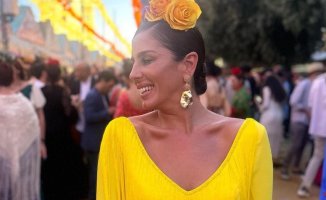 Anabel Pantoja shines at the April Fair with a design by Raquel Bollo: "You can't be more beautiful"