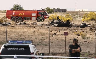An F-18 fighter of the Air Force crashes in Zaragoza