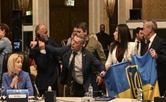 Russian and Ukrainian delegates come to blows in Ankara over their flags