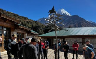 Trash with a lot of art at the foot of Everest