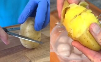 A TikTok user discovers the easiest trick to peel potatoes: "I feel like crying"
