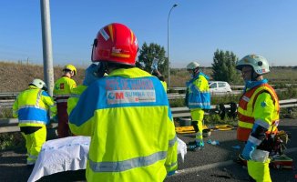 Accident on the M-50 near Getafe with eight vehicles involved