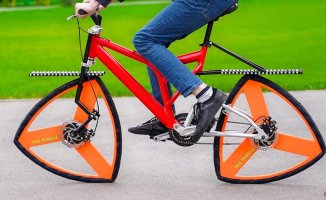The extravagant bike with triangular wheels that defies the laws of physics