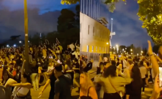 Beyonce's fans give it their all outside the Olympic Stadium in Barcelona
