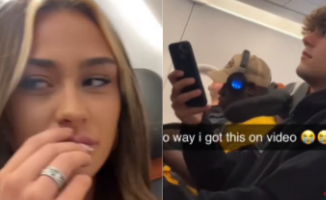 Anthological capture of a girl by a passenger who was going to record her on the plane: "He started it"