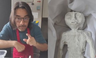 Jordi Cruz ('Art Attack') responds to the video of the 'mummified aliens' from Mexico with a new craft