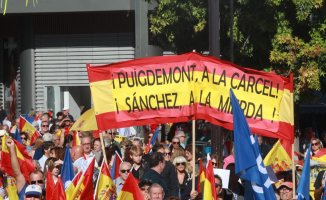 Aznar, Rajoy and Feijóo shout "no to amnesty" at a massive event in Madrid