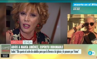 María Jiménez's sister is clear after her death: "I cry a lot, but she would like to see me laugh"